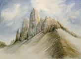 Tre Cima, Dolomites - watercolour, 72 x 50 cm